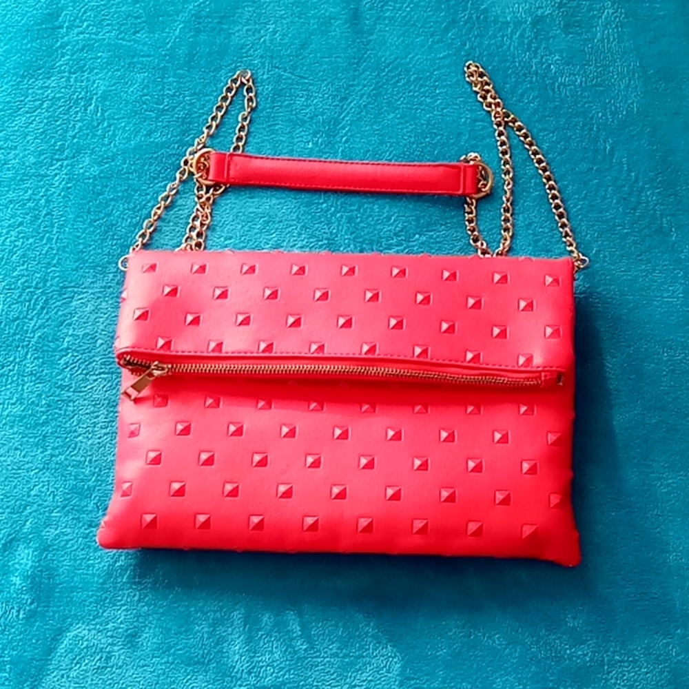 Red and gold street level purse
